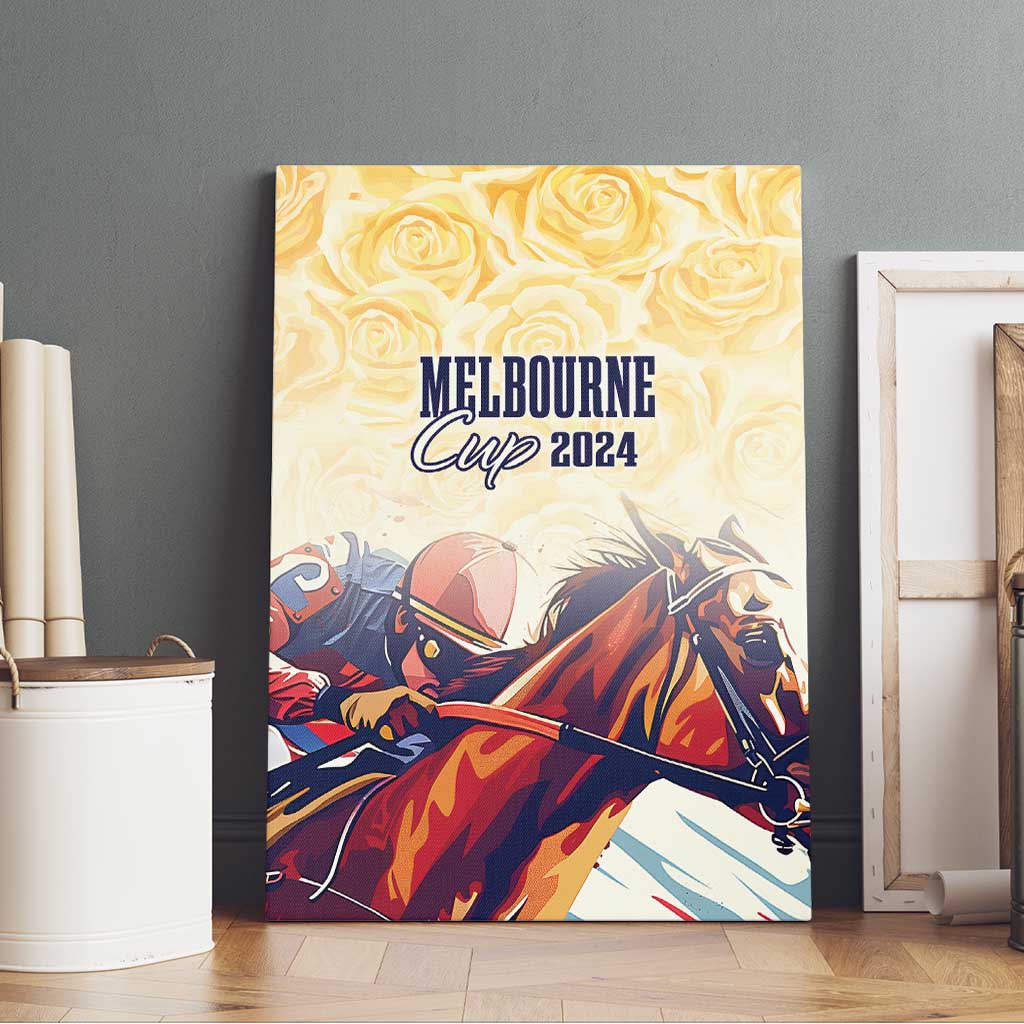 Melbourne Horse Racing Canvas Wall Art Yellow Rose Champion