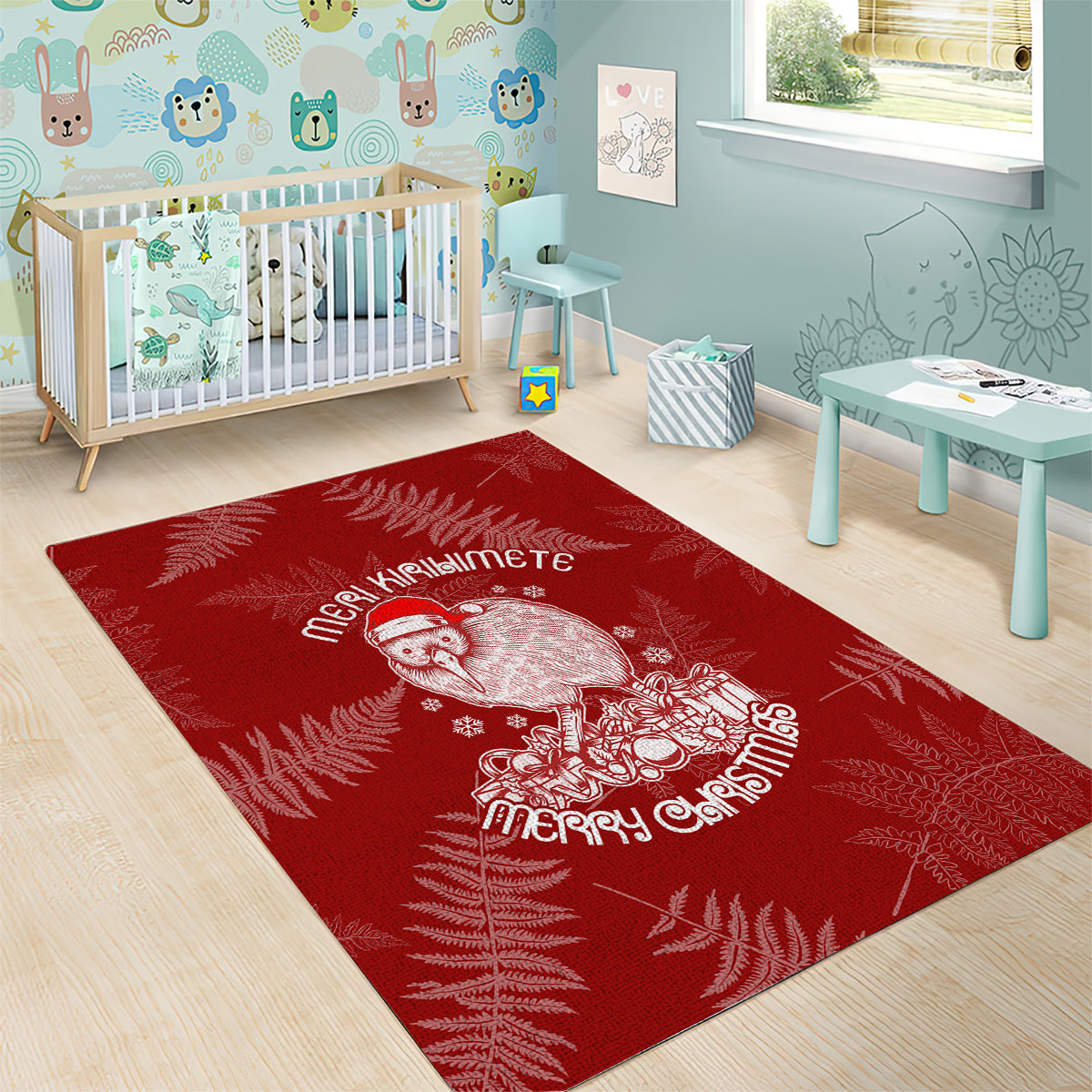 new-zealand-christmas-area-rug-silver-fern-mix-kiwi-bird-ver01