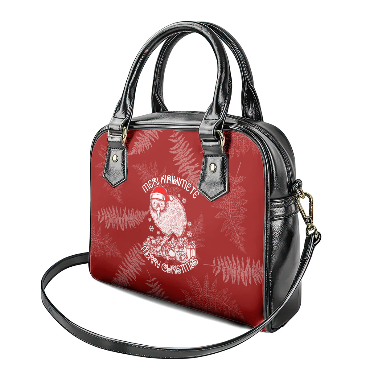 new-zealand-christmas-shoulder-handbag-silver-fern-mix-kiwi-bird-ver01