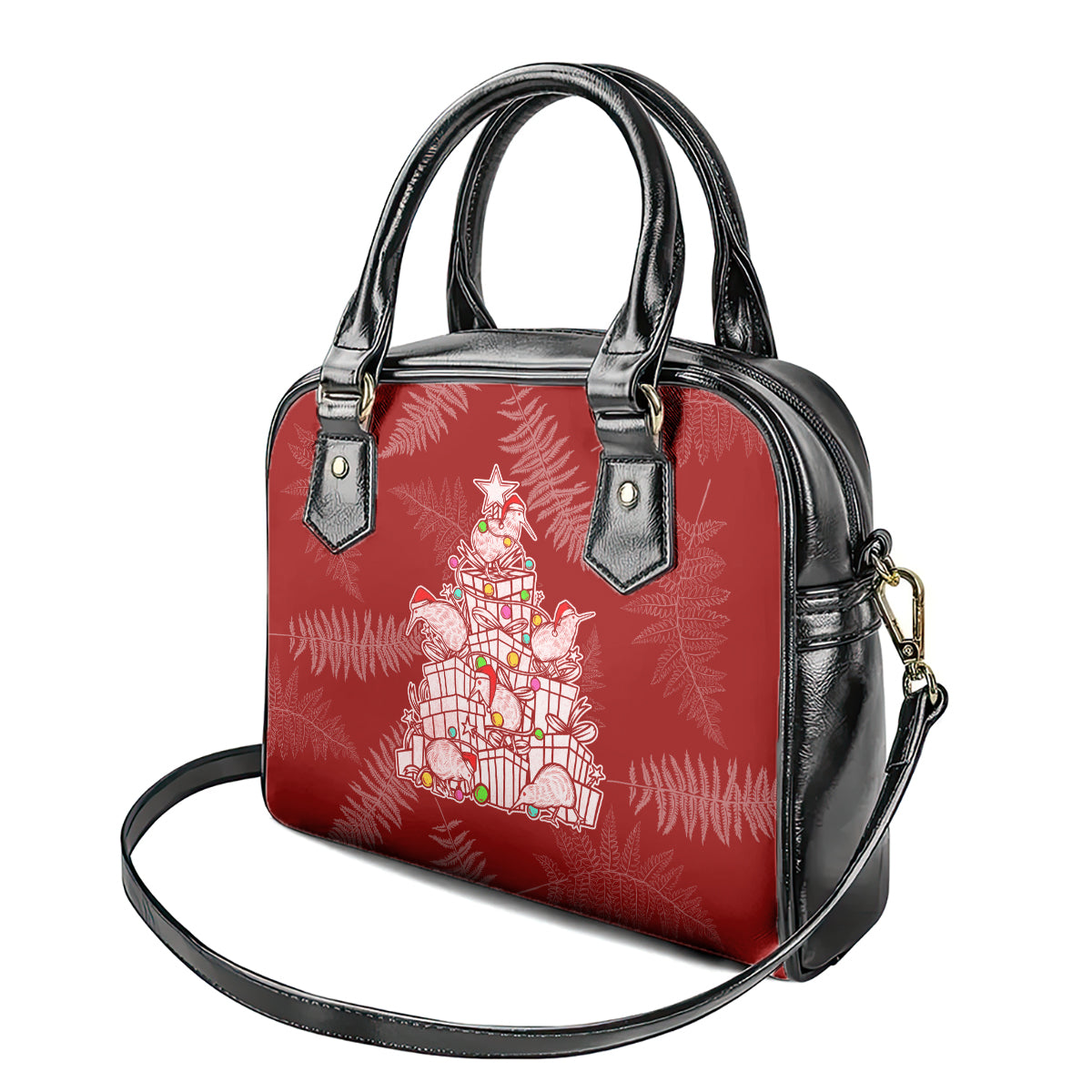 new-zealand-christmas-shoulder-handbag-silver-fern-mix-kiwi-bird-ver02