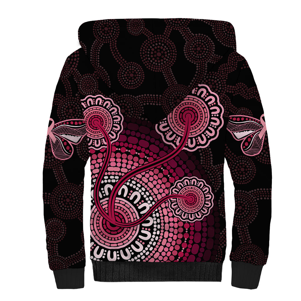 australia-indigenous-sherpa-hoodie-breast-cancer-ribbon-aboriginal-art-black