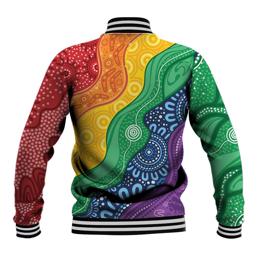 Australia First Nation LGBTQ+ Baseball Jacket Aboriginal Rainbow Flag