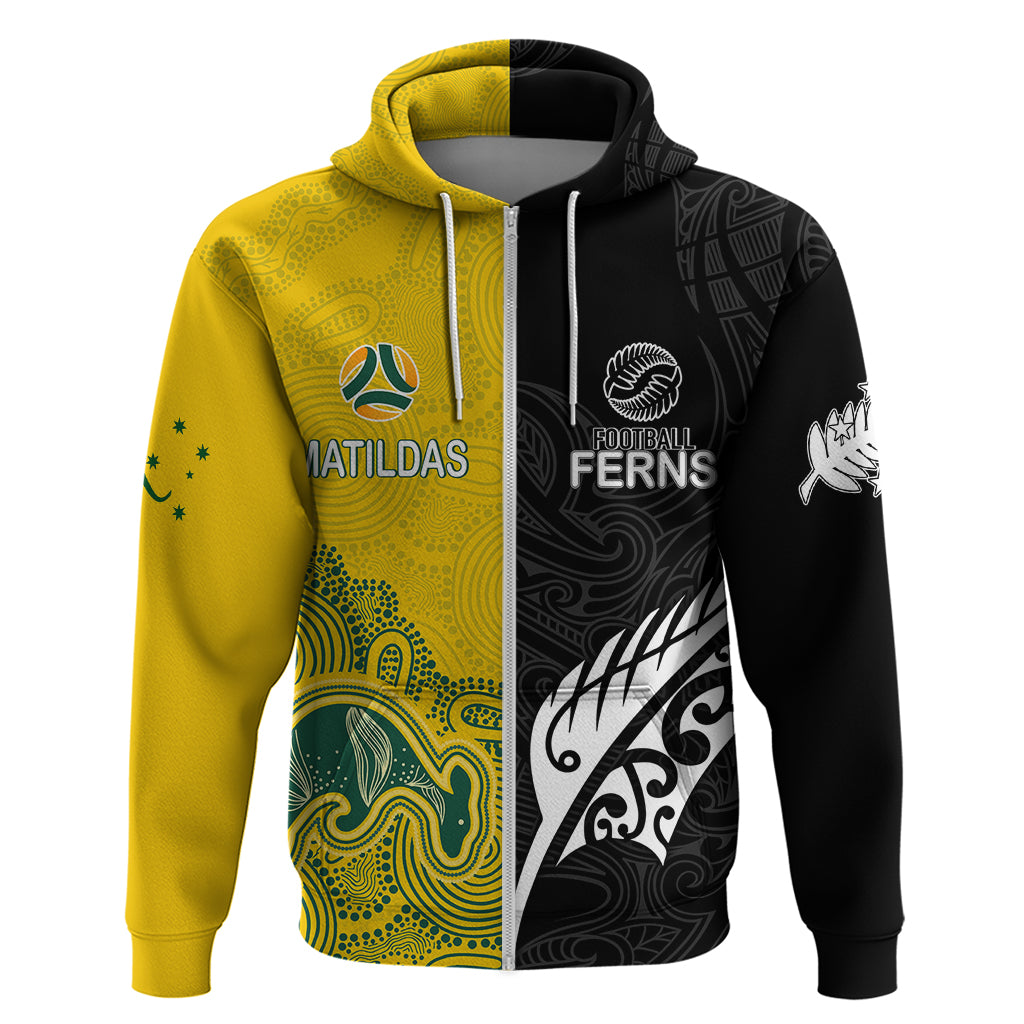 Personalised Matildas Mix Football Ferns Hoodie 2023 World Cup Aboriginal Tribal Style LT7