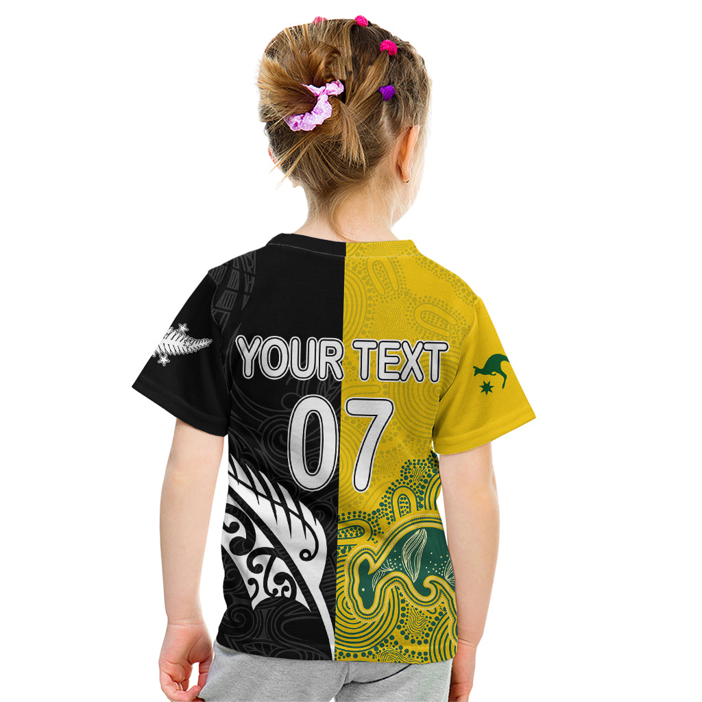 Personalised Matildas Mix Football Ferns Kid T Shirt 2023 World Cup Aboriginal Tribal Style LT7