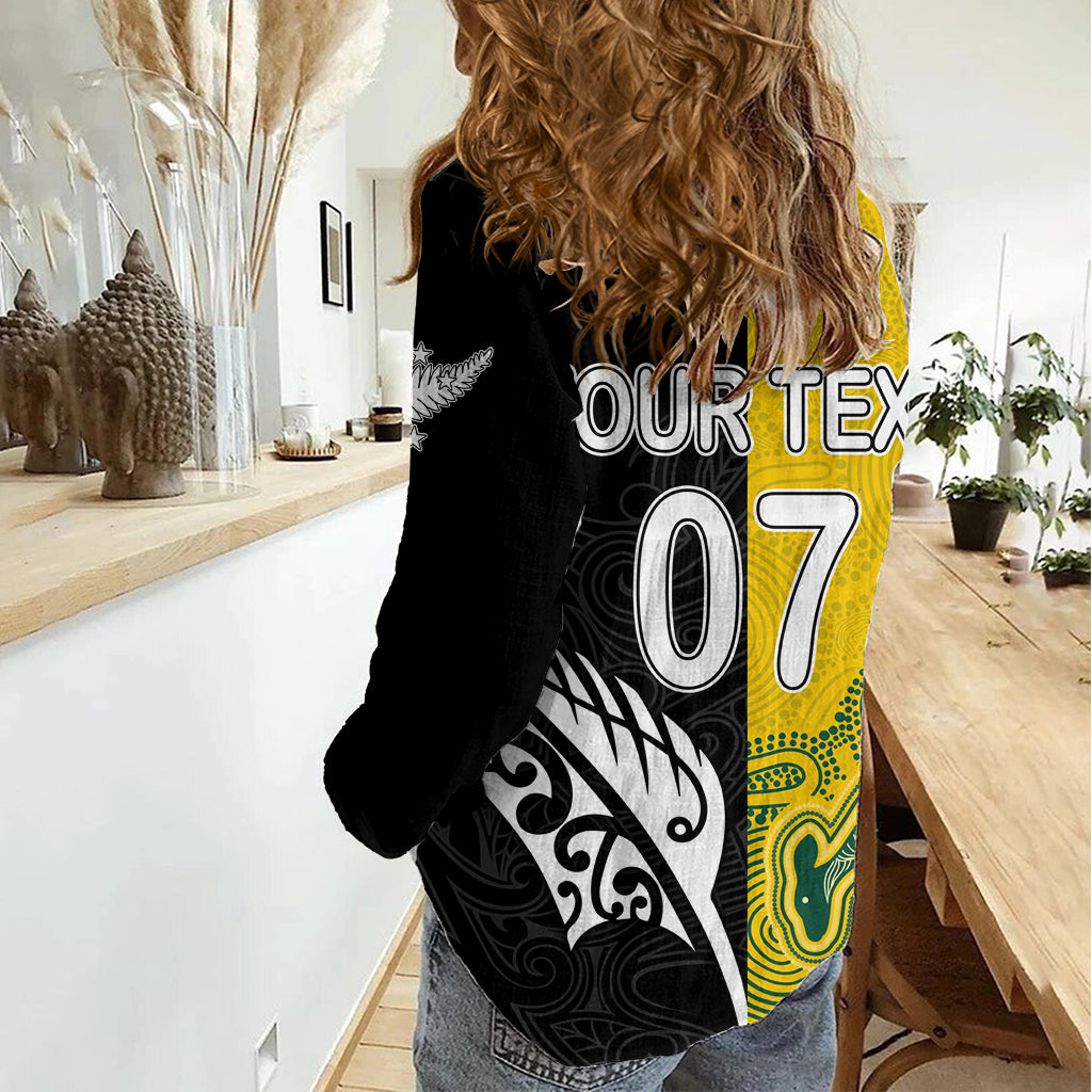 Personalised Matildas Mix Football Ferns Women Casual Shirt 2023 World Cup Aboriginal Tribal Style LT7