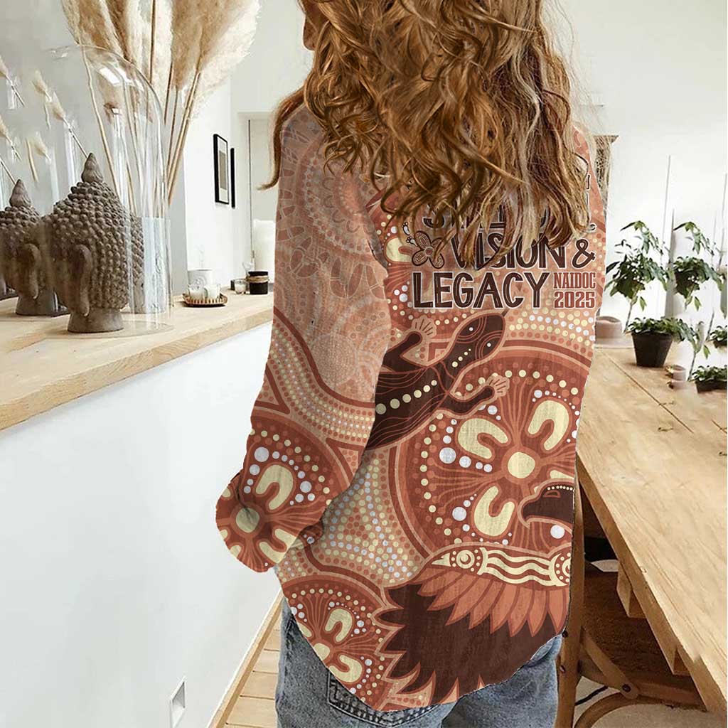 NAIDOC 2025 Strength Vision & Legacy Women Casual Shirt Future Dreaming - Taupe