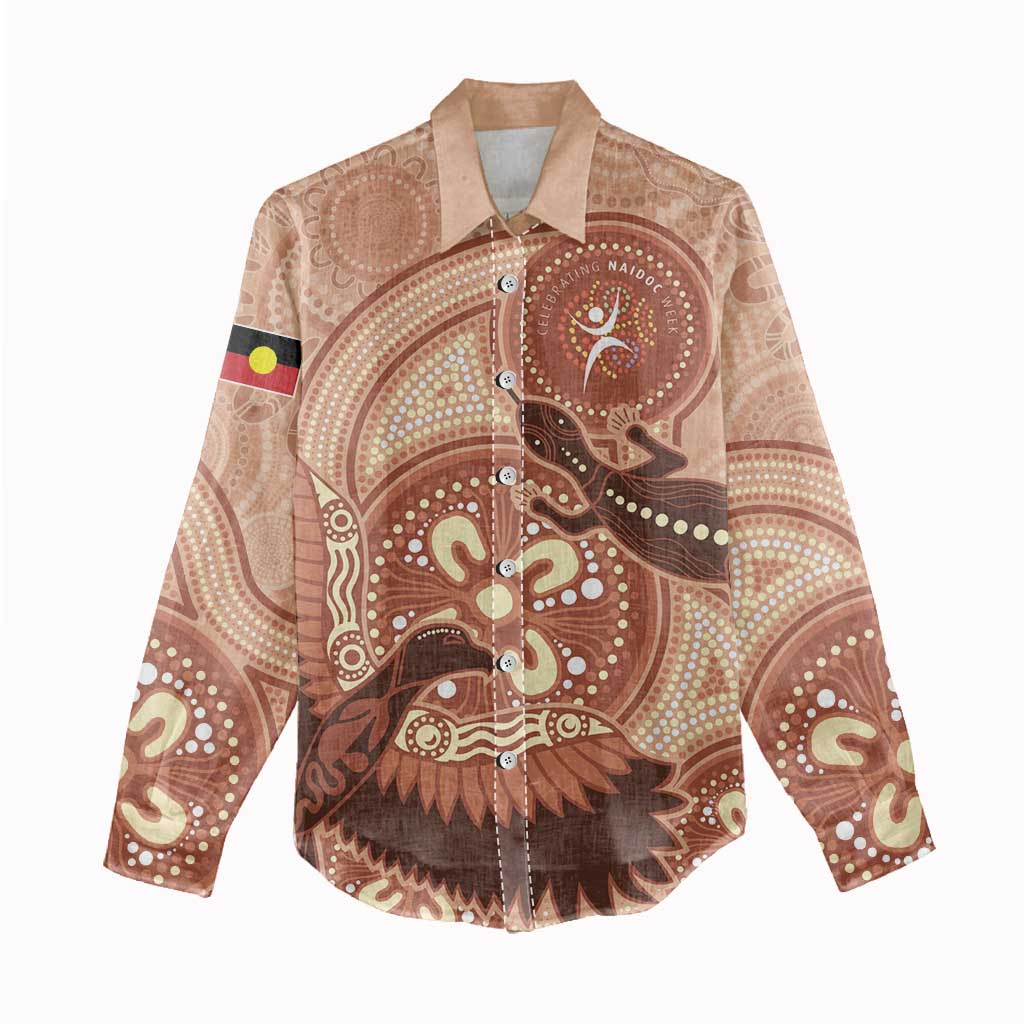 NAIDOC 2025 Strength Vision & Legacy Women Casual Shirt Future Dreaming - Taupe