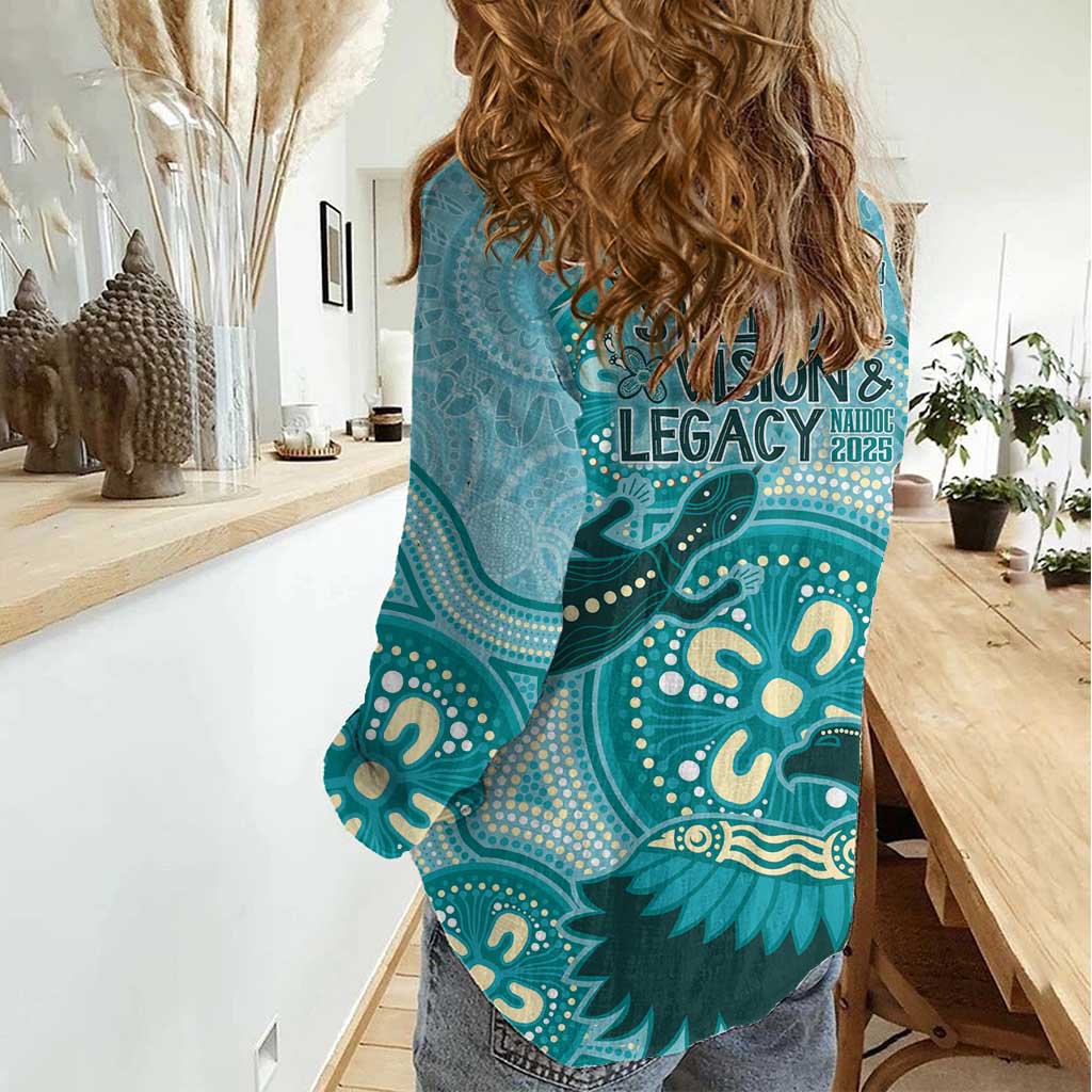 NAIDOC 2025 Strength Vision & Legacy Women Casual Shirt Future Dreaming - Teal