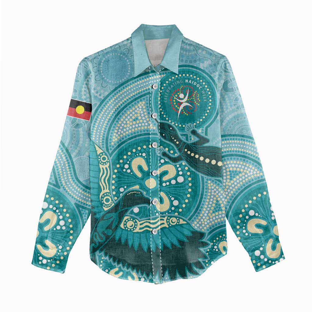 NAIDOC 2025 Strength Vision & Legacy Women Casual Shirt Future Dreaming - Teal