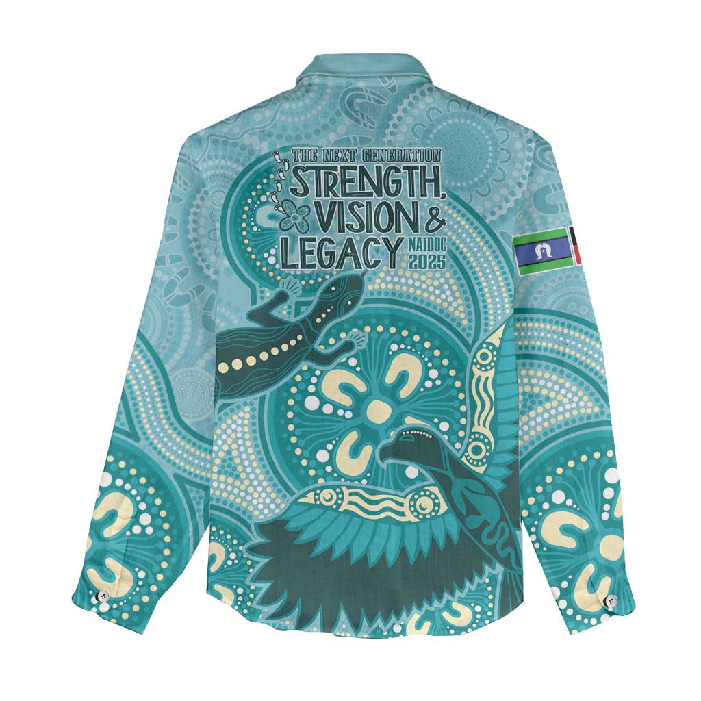 NAIDOC 2025 Strength Vision & Legacy Women Casual Shirt Future Dreaming - Teal