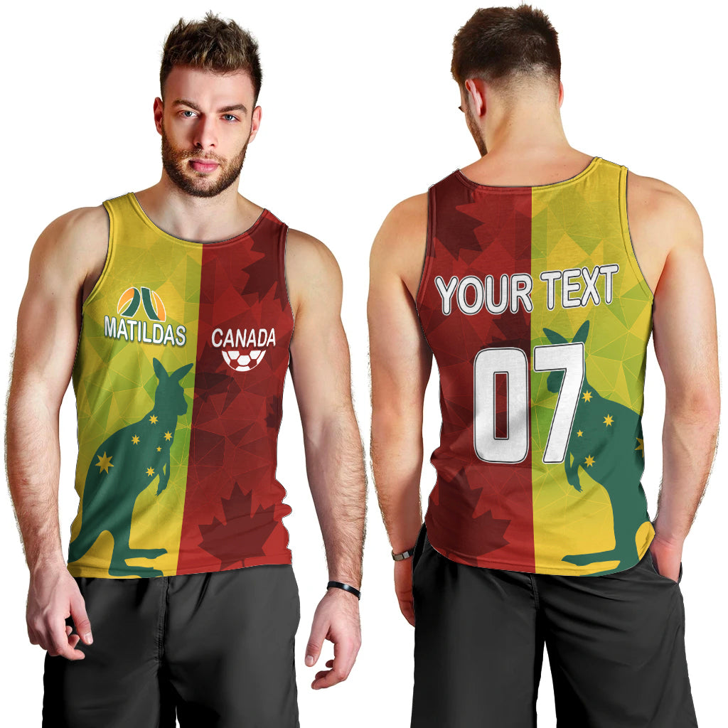 personalised-australia-vs-canada-soccer-men-tank-top-matildas-with-maple-leaves