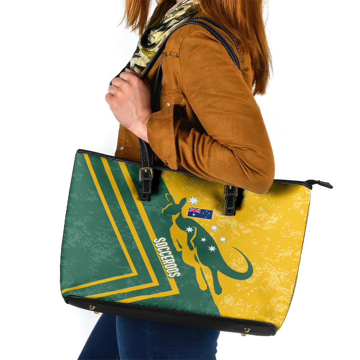 personalised-australia-soccer-leather-tote-bag-green-gold-go-socceroos