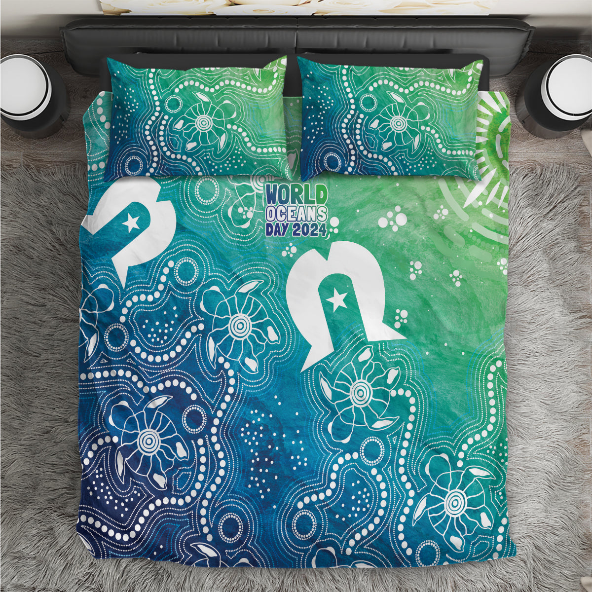 Australia Aboriginal Style Bedding Set World Ocean Day