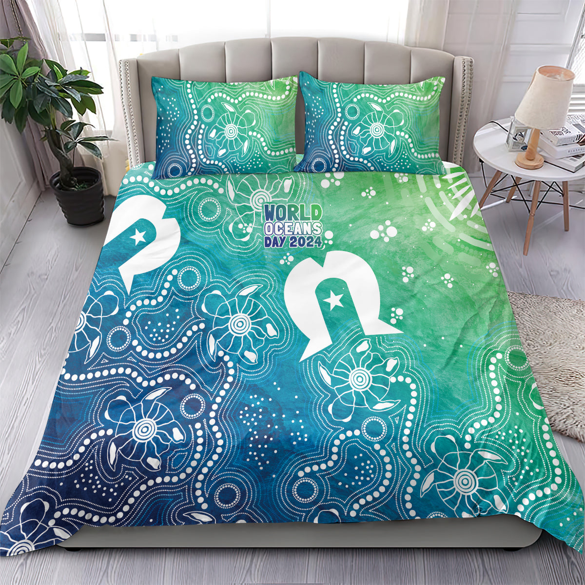 Australia Aboriginal Style Bedding Set World Ocean Day