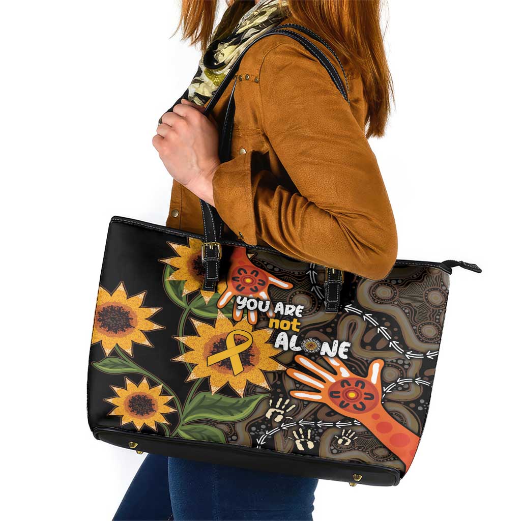 Australia Indigenous Leather Tote Bag You Are Not Alone