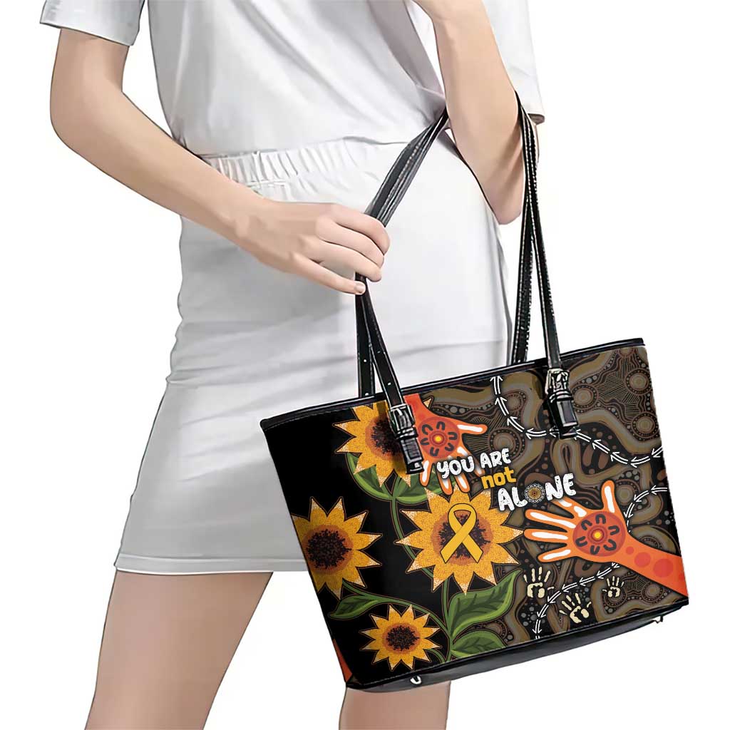 Australia Indigenous Leather Tote Bag You Are Not Alone