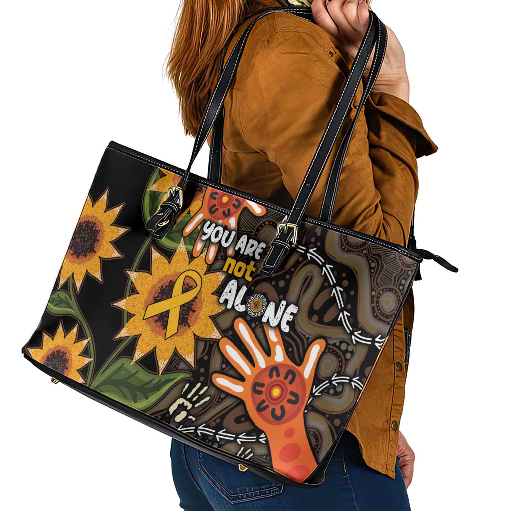 Australia Indigenous Leather Tote Bag You Are Not Alone