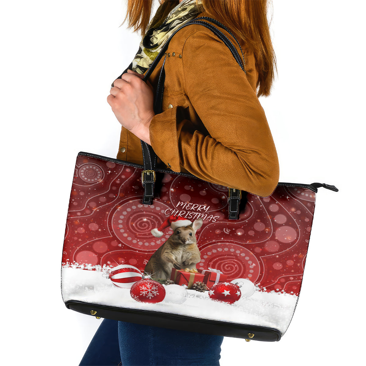 australia-christmas-wallaby-leather-tote-bag-aboriginal-art