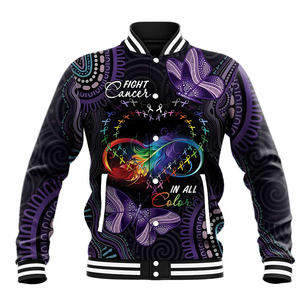 Australia Aboriginal Dot Arts Baseball Jacket Fight Cancer In All Colors