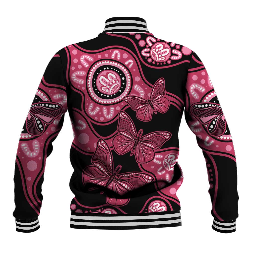 Australia Indigenous Baseball Jacket Breast Cancer Black Aboriginal Butterfly