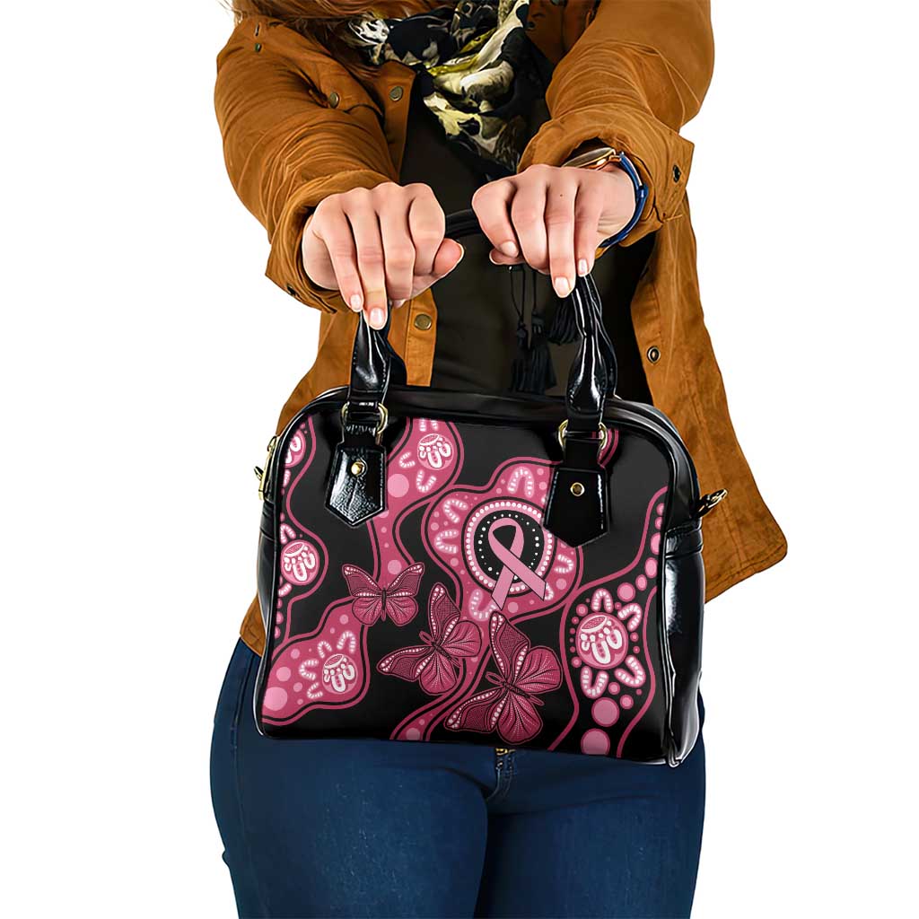 Australia Indigenous Shoulder Handbag Breast Cancer Black Aboriginal Butterfly