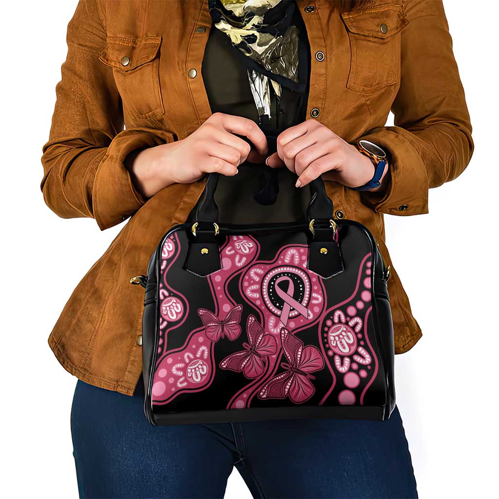 Australia Indigenous Shoulder Handbag Breast Cancer Black Aboriginal Butterfly