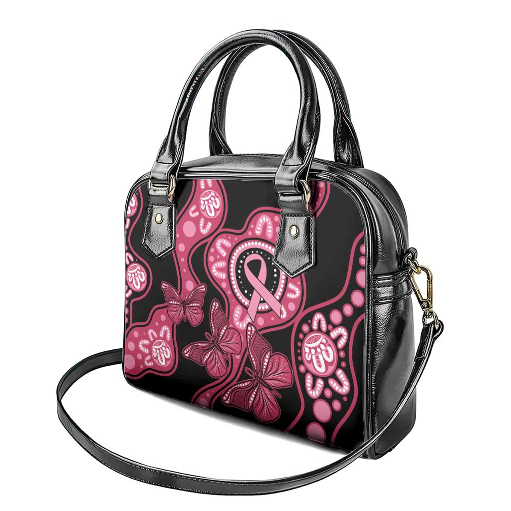 Australia Indigenous Shoulder Handbag Breast Cancer Black Aboriginal Butterfly