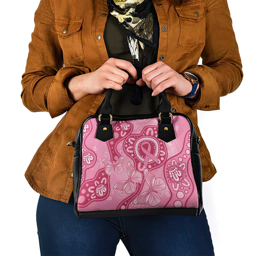 Australia Indigenous Shoulder Handbag Breast Cancer Pink Aboriginal Butterfly