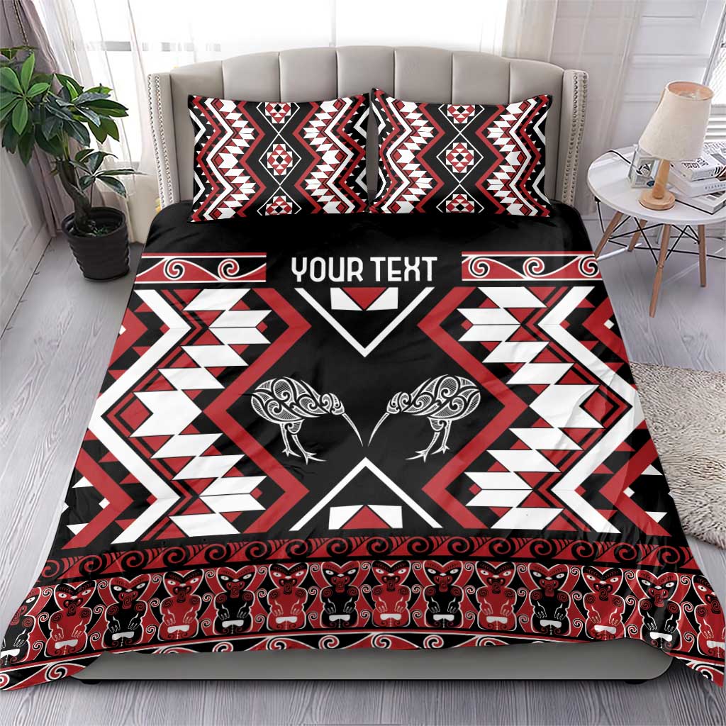 Personalised Taniko Motifs Aotearoa Bedding Set Waitangi Kowhaiwhai Kiwi