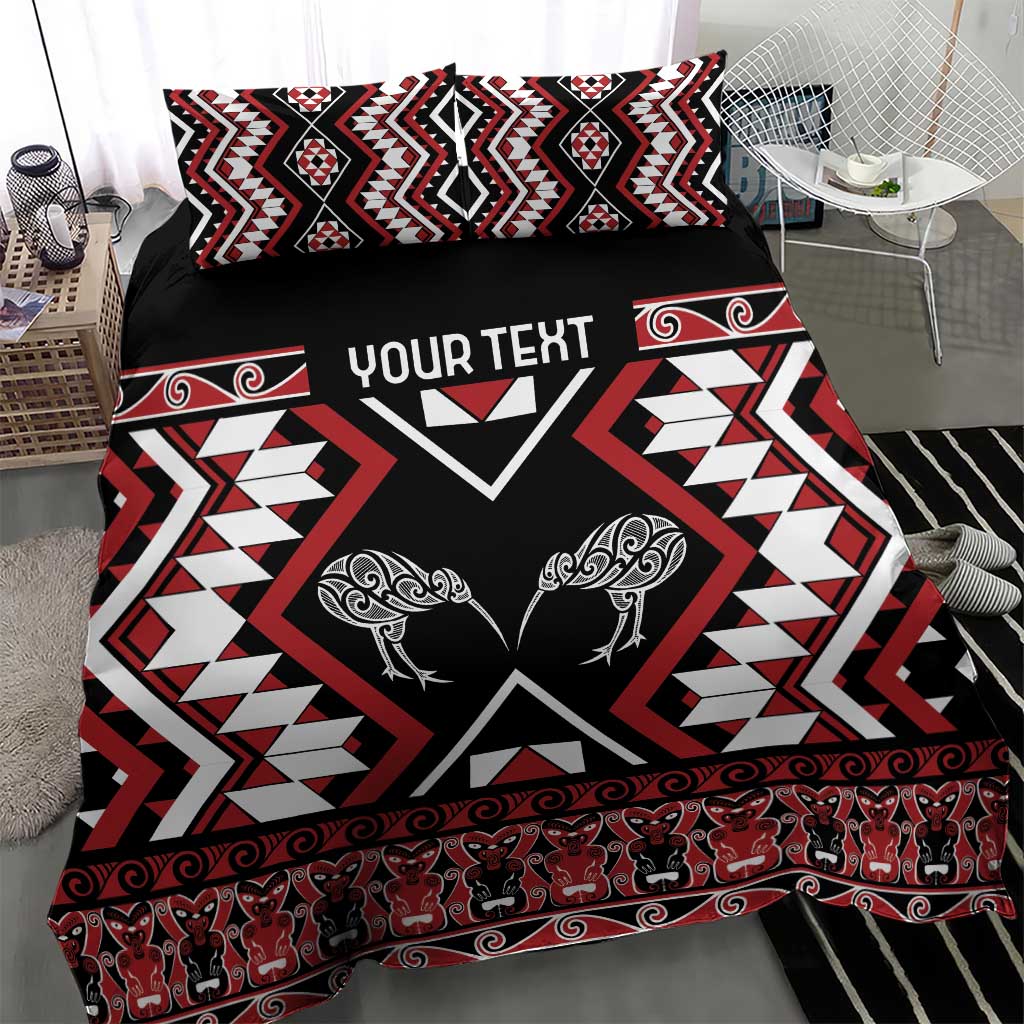 Personalised Taniko Motifs Aotearoa Bedding Set Waitangi Kowhaiwhai Kiwi