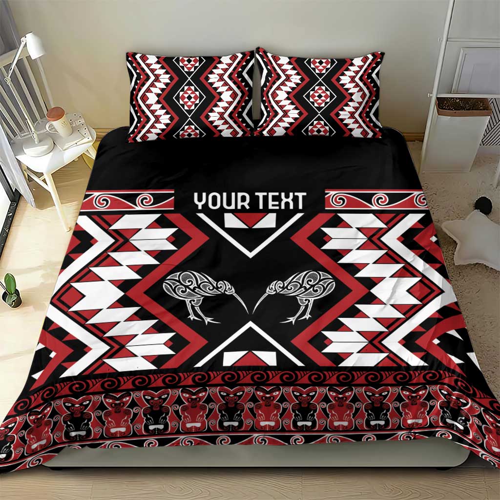 Personalised Taniko Motifs Aotearoa Bedding Set Waitangi Kowhaiwhai Kiwi