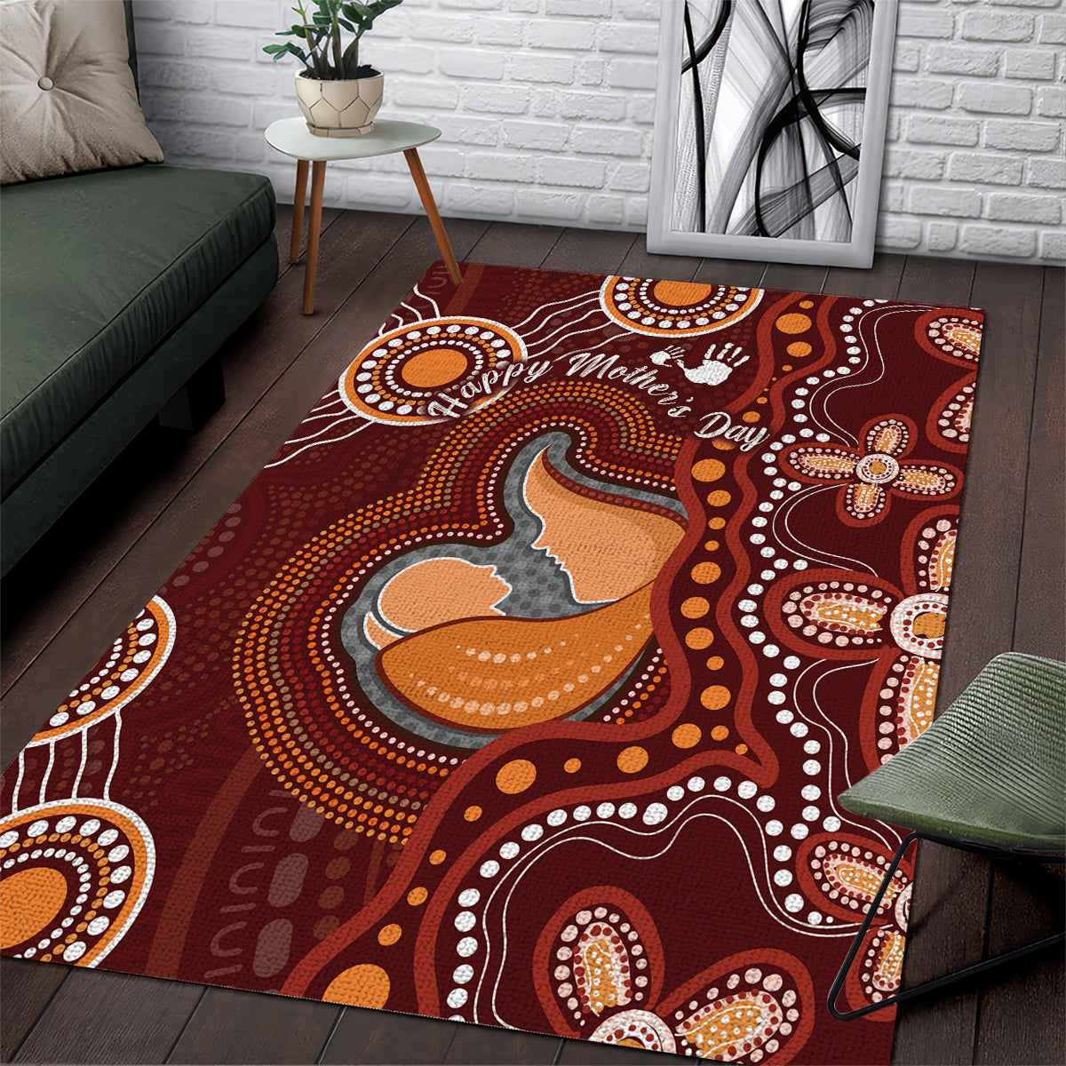 Australia Mother's Day Indigenous Area Rug Aboriginal Art