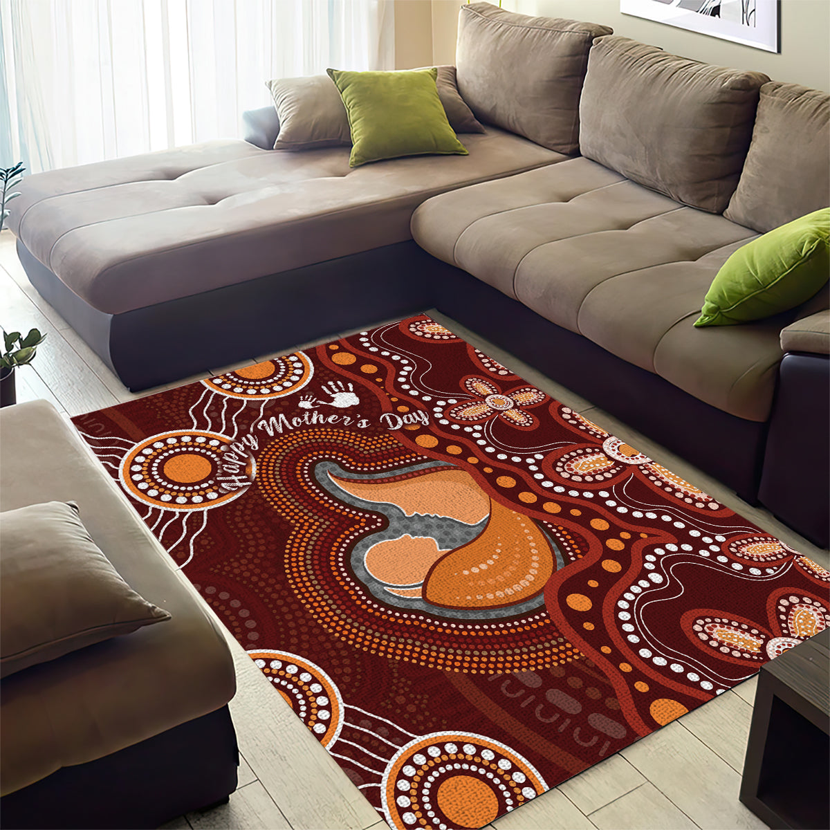 Australia Mother's Day Indigenous Area Rug Aboriginal Art