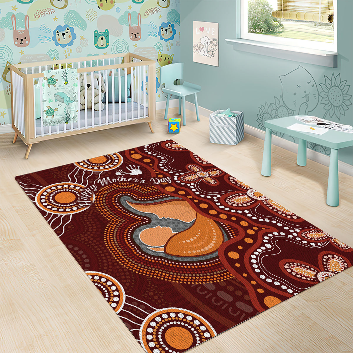 Australia Mother's Day Indigenous Area Rug Aboriginal Art