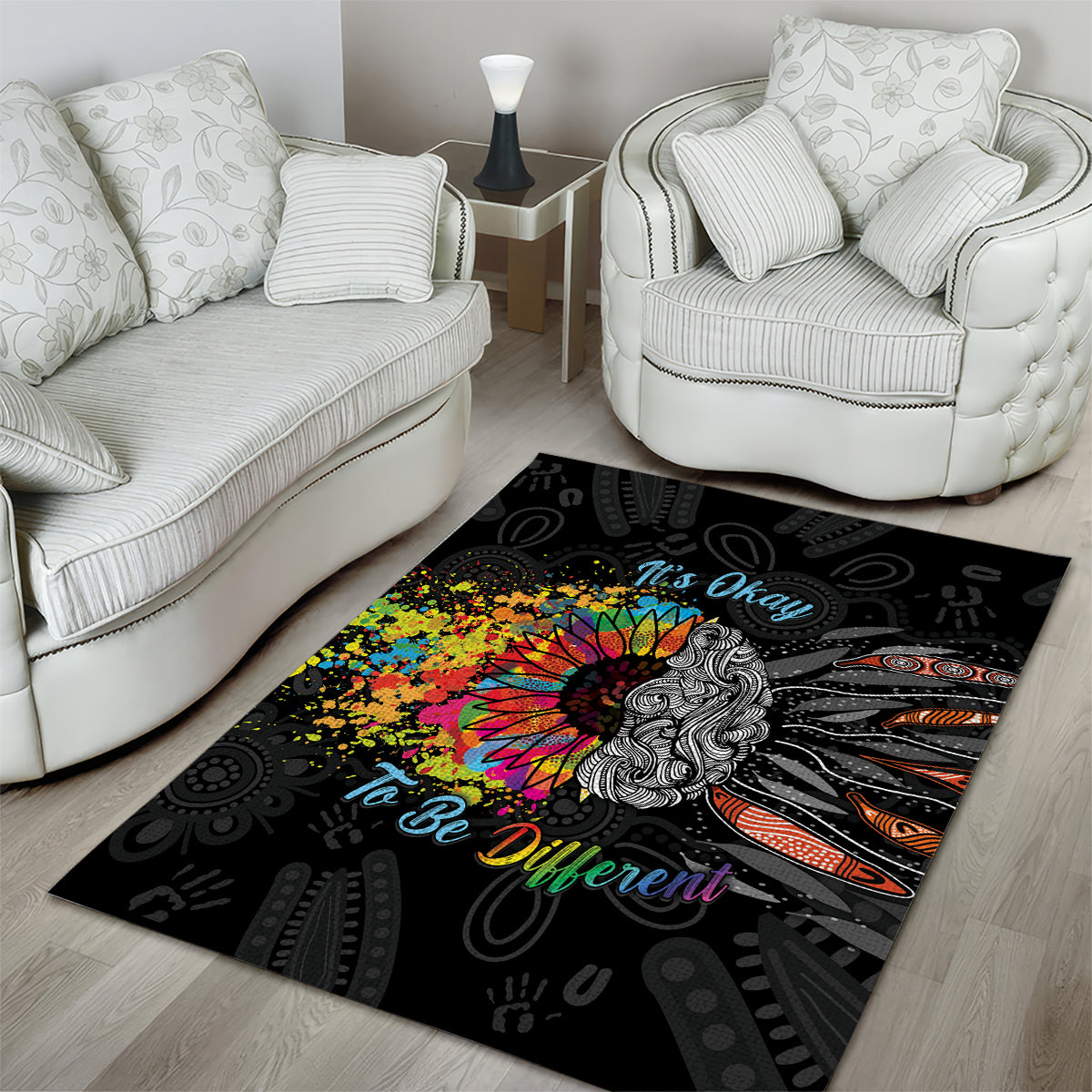 Australia Aboriginal Area Rug Autism It's Okay To Be Different