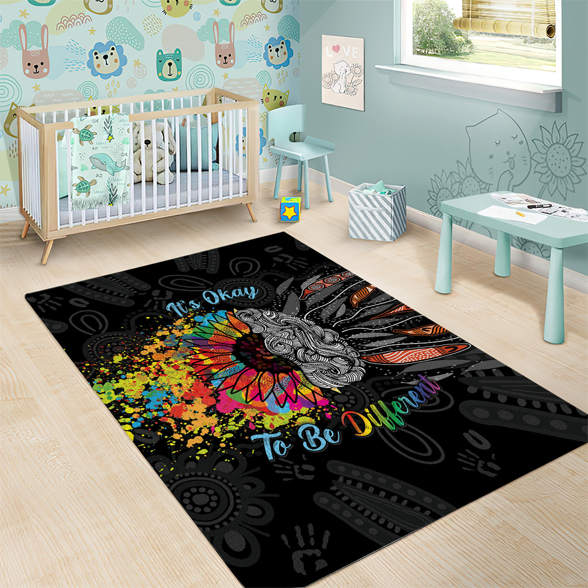 Australia Aboriginal Area Rug Autism It's Okay To Be Different