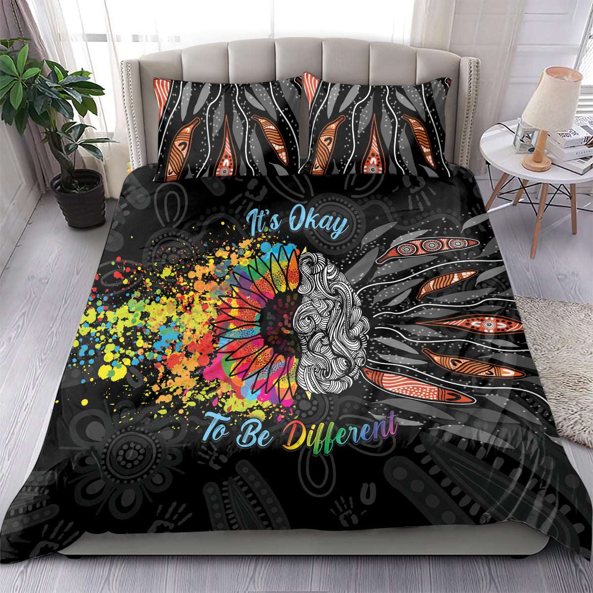 Australia Aboriginal Bedding Set Autism It's Okay To Be Different