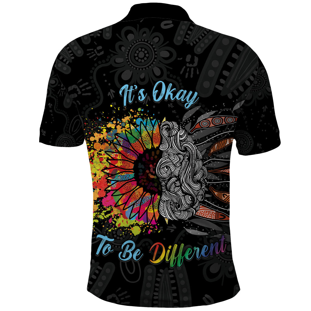 Australia Aboriginal Polo Shirt Autism It's Okay To Be Different