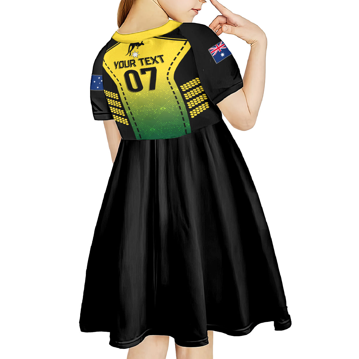 custom-australia-cricket-kid-short-sleeve-dress-kangaroo-champions-2023-go-aussies