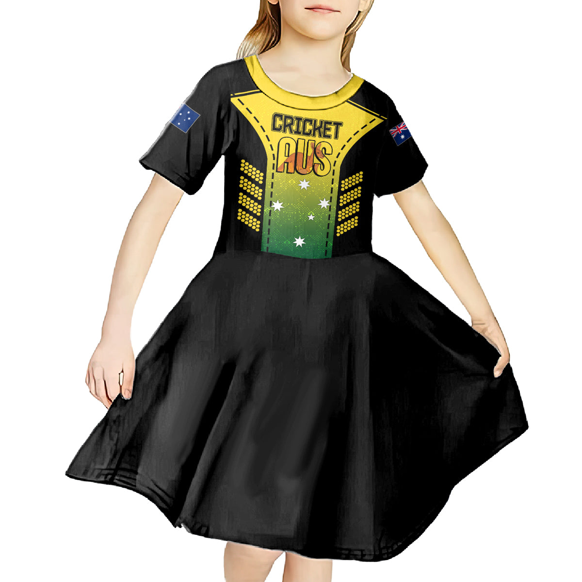 custom-australia-cricket-kid-short-sleeve-dress-kangaroo-champions-2023-go-aussies