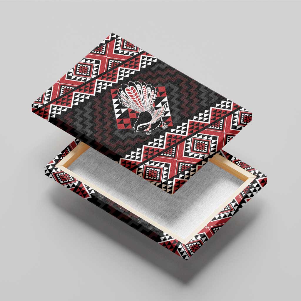 Taniko Aotearoa Canvas Wall Art Poutama Mix Piwakawaka