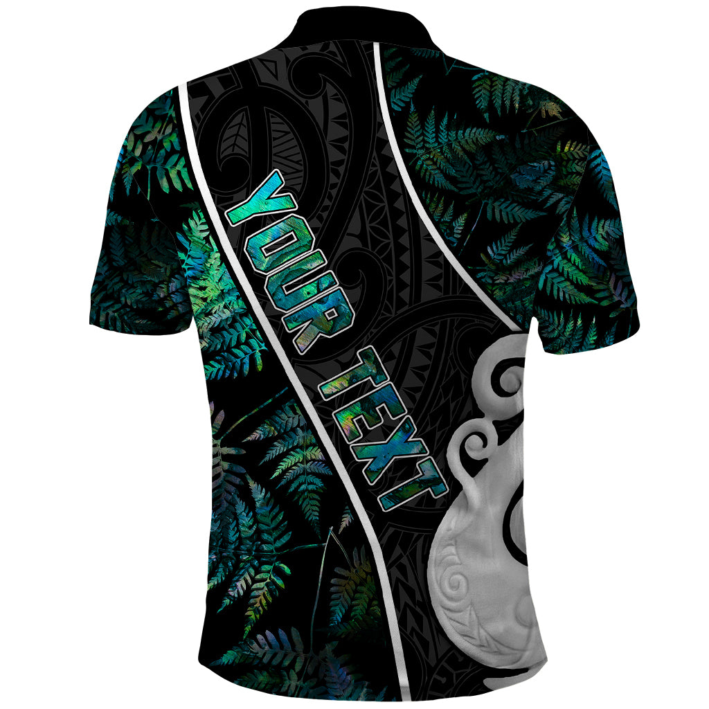 peronsalised-new-zealand-polo-shirt-paua-shell-maori-manaia-with-silver-ferns