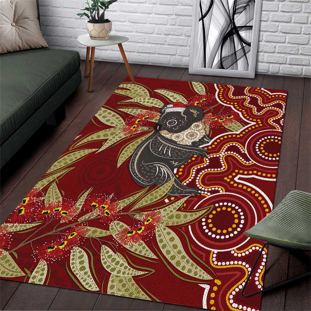 Australia Santa Koala Area Rug Aboriginal Style