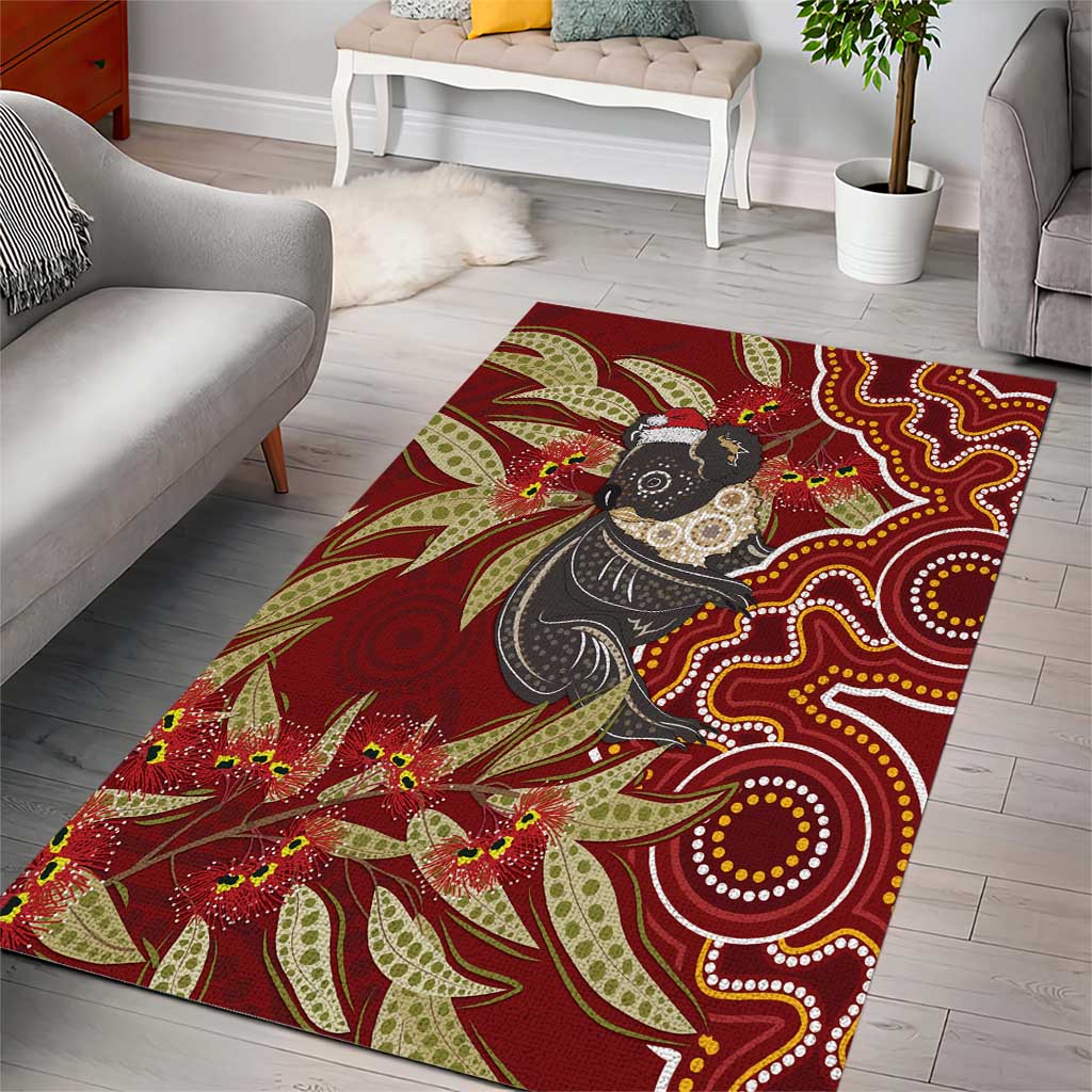 Australia Santa Koala Area Rug Aboriginal Style