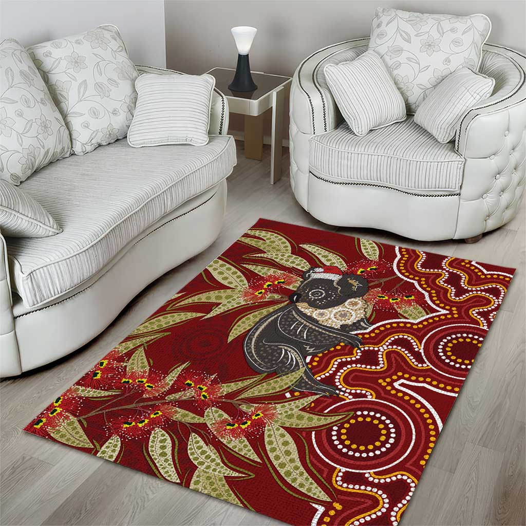 Australia Santa Koala Area Rug Aboriginal Style