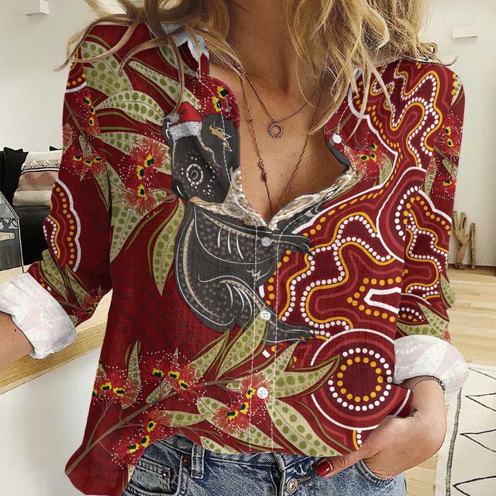 Australia Santa Koala Women Casual Shirt Aboriginal Style