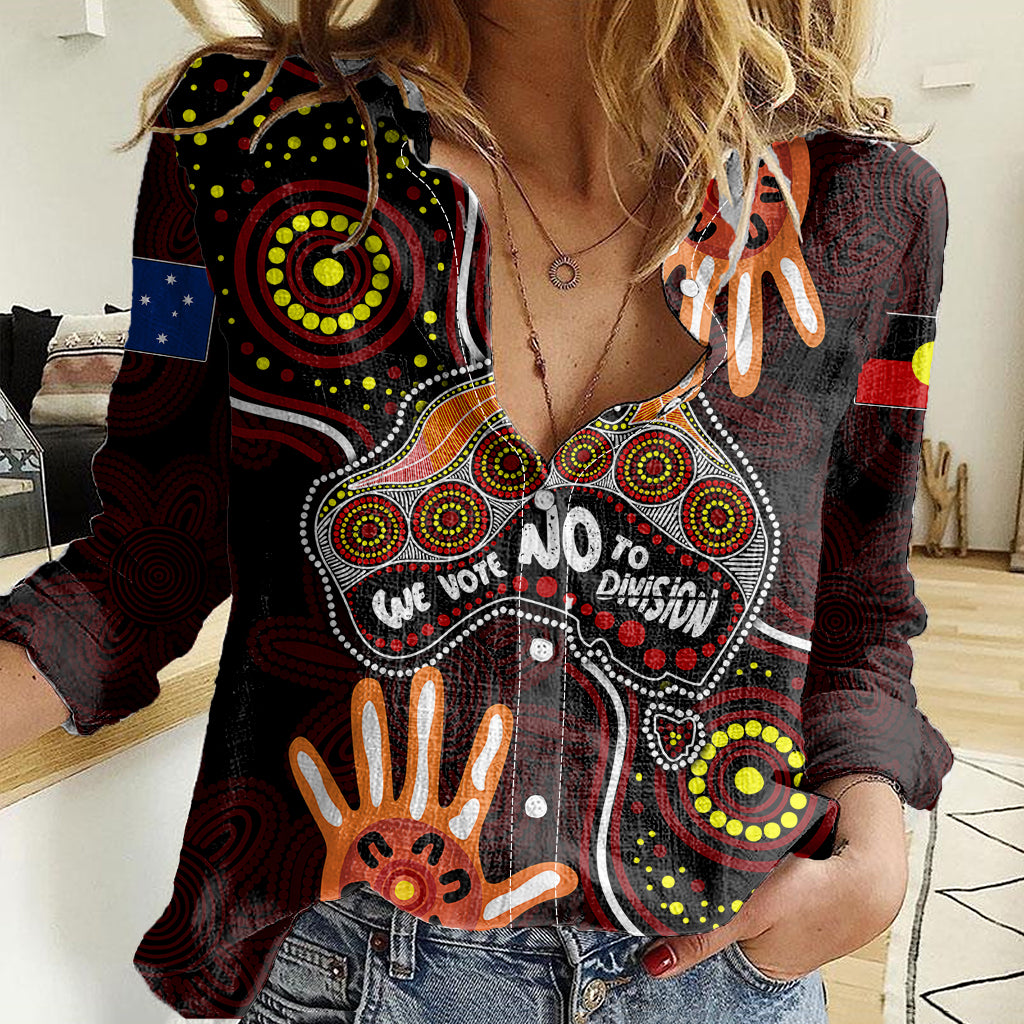 australia-indigenous-women-casual-shirt-we-vote-no-to-division-aboriginal-map