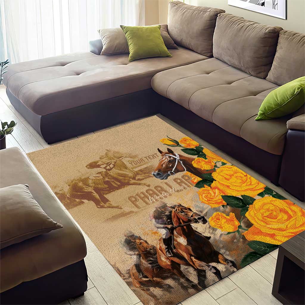 Personalised Melbourne Horse Racing Area Rug Australia Wonder Horse