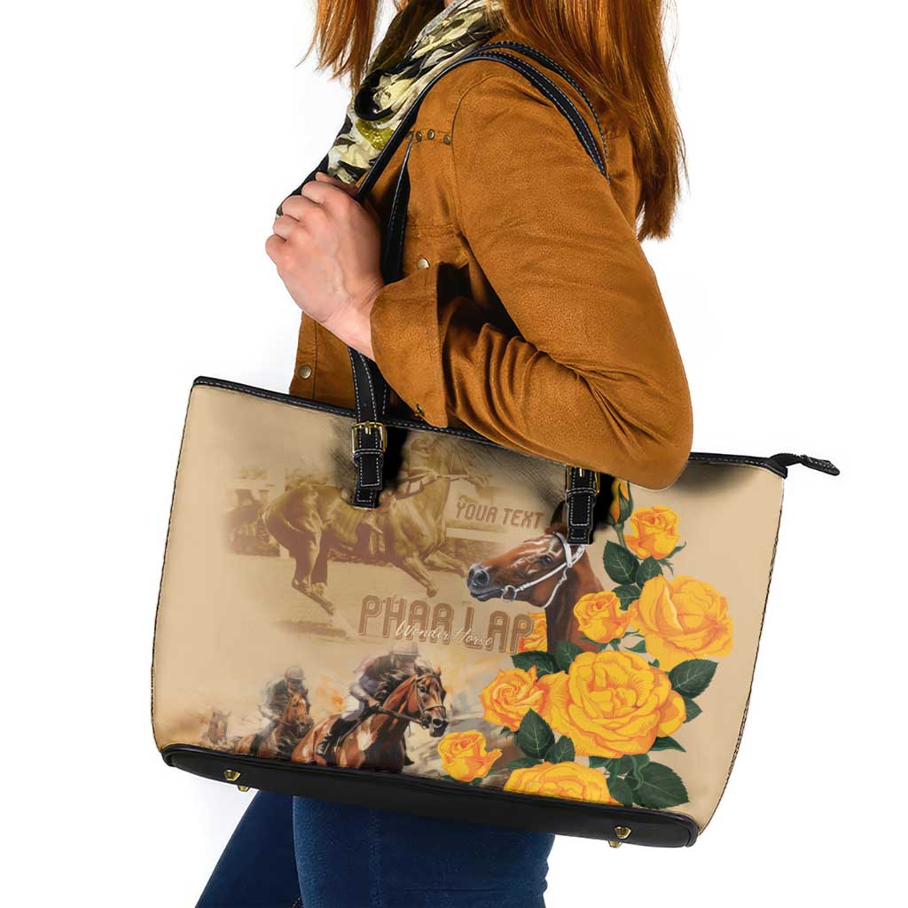 Personalised Melbourne Horse Racing Leather Tote Bag Australia Wonder Horse