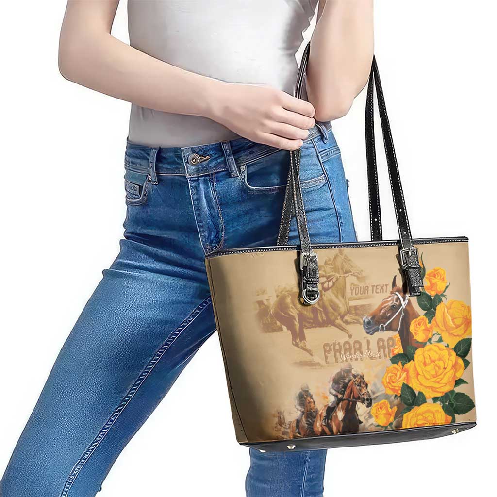 Personalised Melbourne Horse Racing Leather Tote Bag Australia Wonder Horse